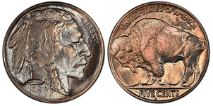 Obverse and reverse of the rare buffalo nickel value of which is significant.