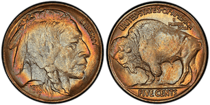 Obverse and reverse of DDO rare key date buffalo nickel
